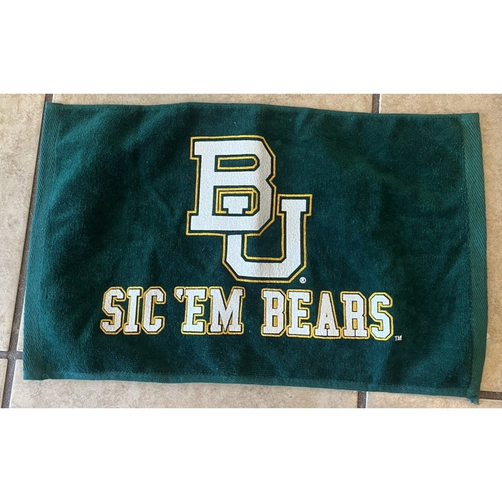 BU Baylor University Golf Caddy Towel Green Sic 'Em Bears Pro Towel Cotton 17x10